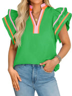 The Savannah Ruffle Sleeve Top