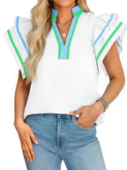 The Savannah Ruffle Sleeve Top