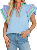 The Savannah Ruffle Sleeve Top
