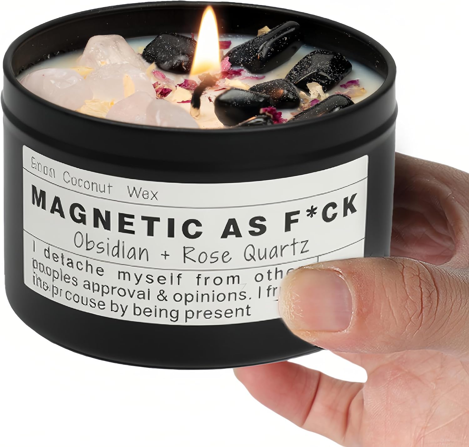 Crystal Soy Candles, Handmade Wishing Gifts, Wishing Law of Attraction, Moon Magic, Birthday Candle Gifts. (Manifestation)