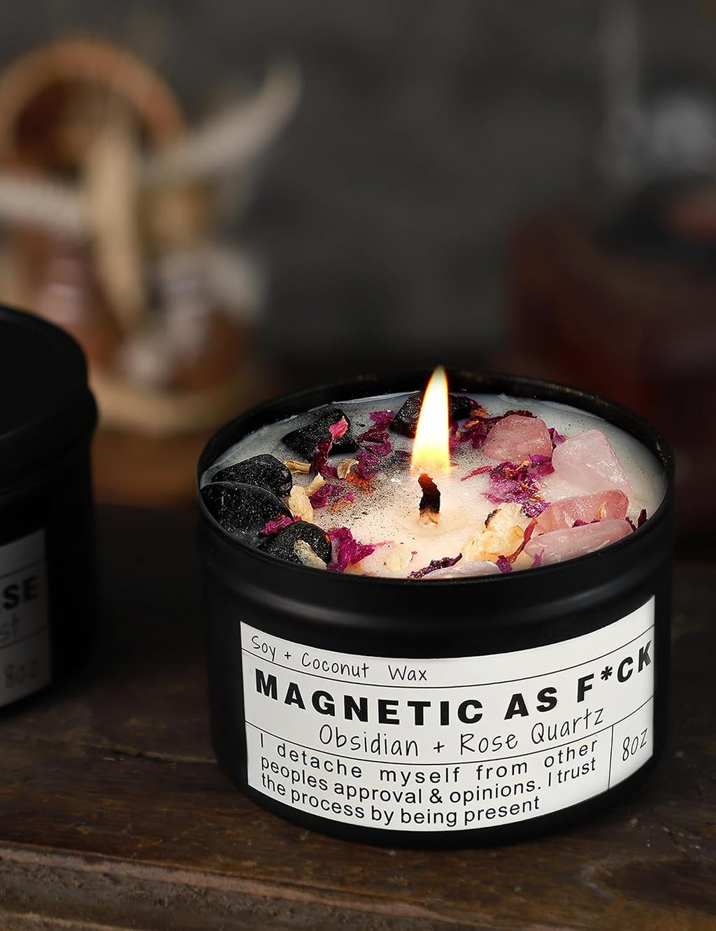 Crystal Soy Candles, Handmade Wishing Gifts, Wishing Law of Attraction, Moon Magic, Birthday Candle Gifts. (Manifestation)