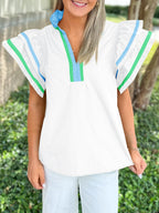 The Savannah Ruffle Sleeve Top