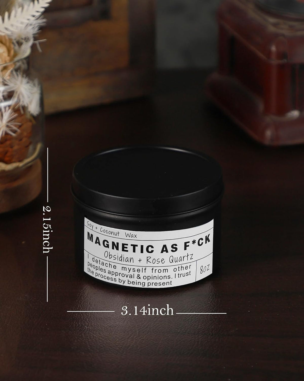 Crystal Soy Candles, Handmade Wishing Gifts, Wishing Law of Attraction, Moon Magic, Birthday Candle Gifts. (Manifestation)