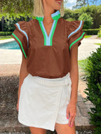 The Savannah Ruffle Sleeve Top