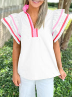 The Savannah Ruffle Sleeve Top