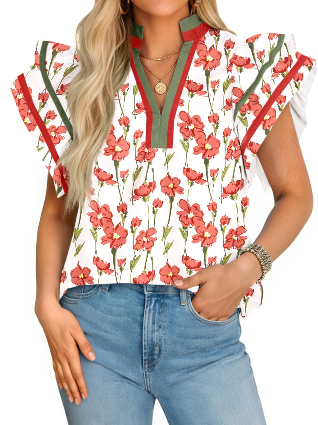 The Savannah Ruffle Sleeve Top