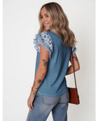 Sweet Magnolia Ruffle Sleeve Top