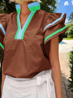 The Savannah Ruffle Sleeve Top
