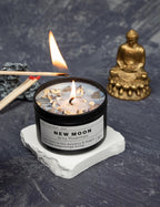 The Moonlit Crystal Intention Candle