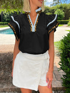 The Savannah Ruffle Sleeve Top