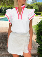 The Savannah Ruffle Sleeve Top