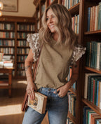 Sweet Magnolia Ruffle Sleeve Top