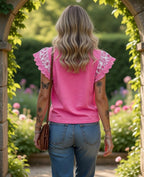 Sweet Magnolia Ruffle Sleeve Top