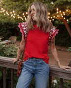 Sweet Magnolia Ruffle Sleeve Top