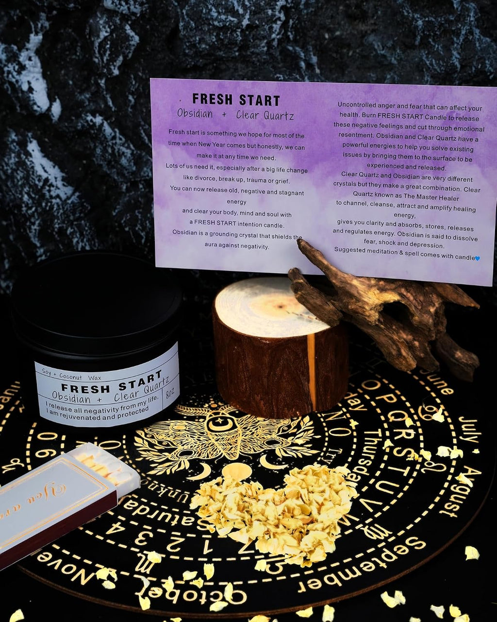 Crystal Soy Candles, Handmade Wishing Gifts, Wishing Law of Attraction, Moon Magic, Birthday Candle Gifts. (Manifestation)
