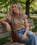Sweet Magnolia Ruffle Sleeve Top