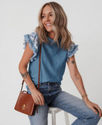Sweet Magnolia Ruffle Sleeve Top