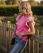 Sweet Magnolia Ruffle Sleeve Top