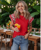 Sweet Magnolia Ruffle Sleeve Top
