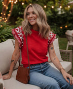 Sweet Magnolia Ruffle Sleeve Top