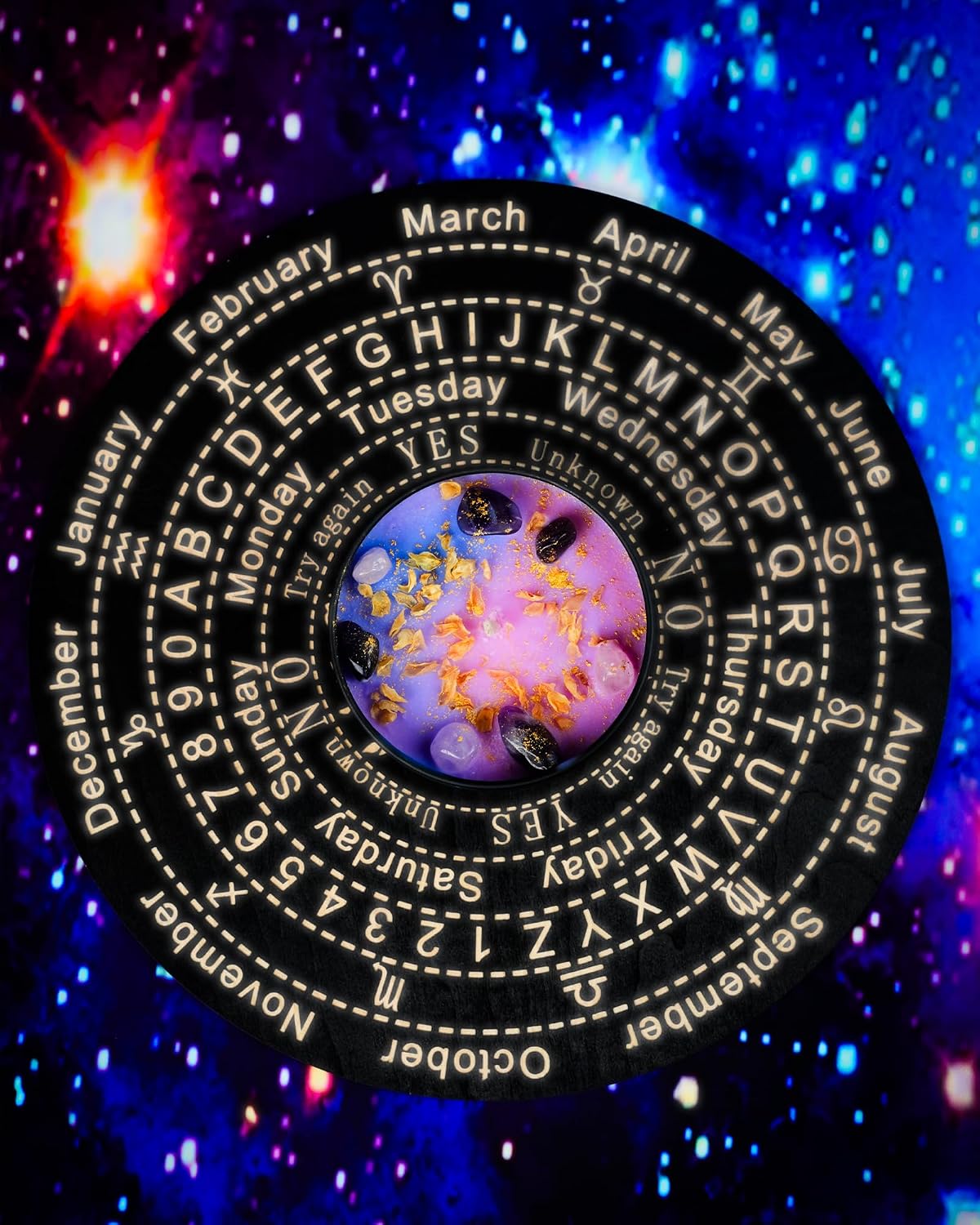 Crystal Soy Candles, Handmade Wishing Gifts, Wishing Law of Attraction, Moon Magic, Birthday Candle Gifts. (Manifestation)