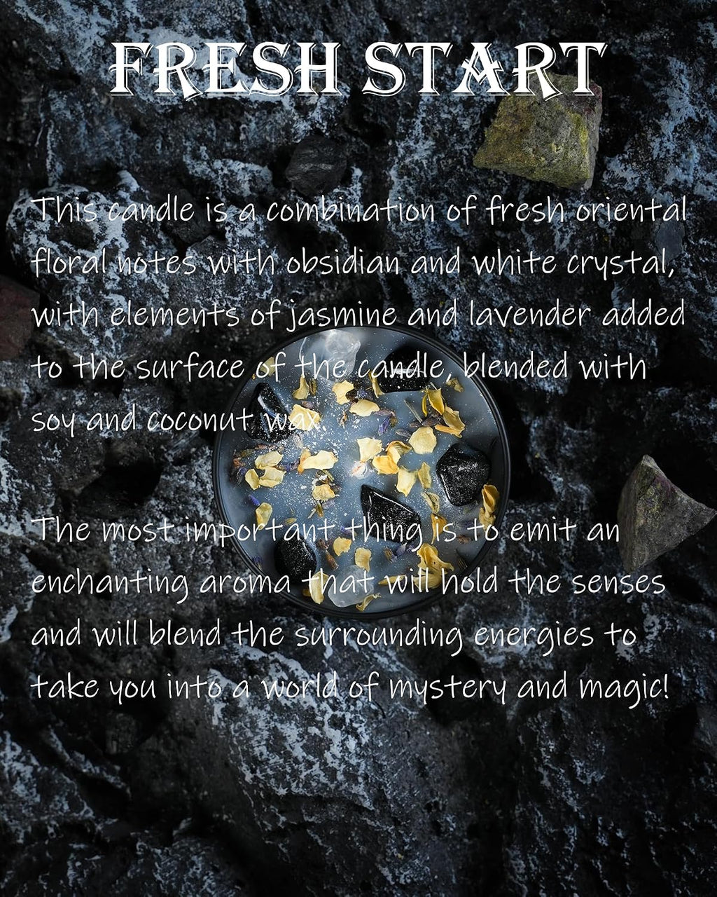 Crystal Soy Candles, Handmade Wishing Gifts, Wishing Law of Attraction, Moon Magic, Birthday Candle Gifts. (Manifestation)
