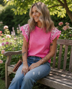 Sweet Magnolia Ruffle Sleeve Top