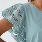 The Delilah Lace Sleeve Top