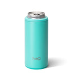 Matte Aqua Skinny Can Cooler (12oz)