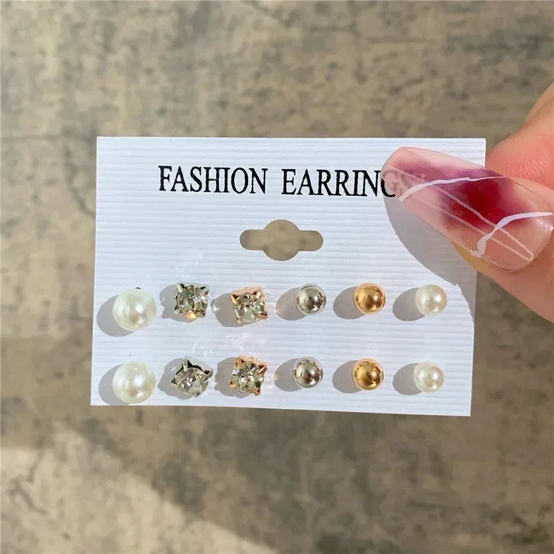 LETAPI Vintage Gold Color Circle Earrings for Women Girls Geometric Twist Dangle Earring Set New Fashion Jewelry Party Gifts