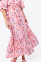 Alice Dress Short Sleeve (Peach Flower)