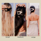 Almond Beige Large Flat Square Hair Clip