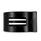 Jet Black Large Flat Rectangle Hair Clip