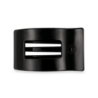 Jet Black Medium Flat Rectangle Hair Clip