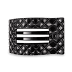 Jet Black Quilted Large Flat Rectangle Hair Clip