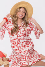 Lola Dress (White Red)