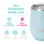 Shimmer Aquamarine Stemless Wine Cup (12oz)