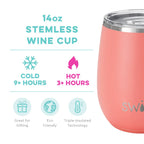 Coral Stemless Wine Cup (14oz)